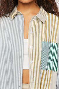 GREEN/MULTI Striped Reworked Poplin Shirt, image 5