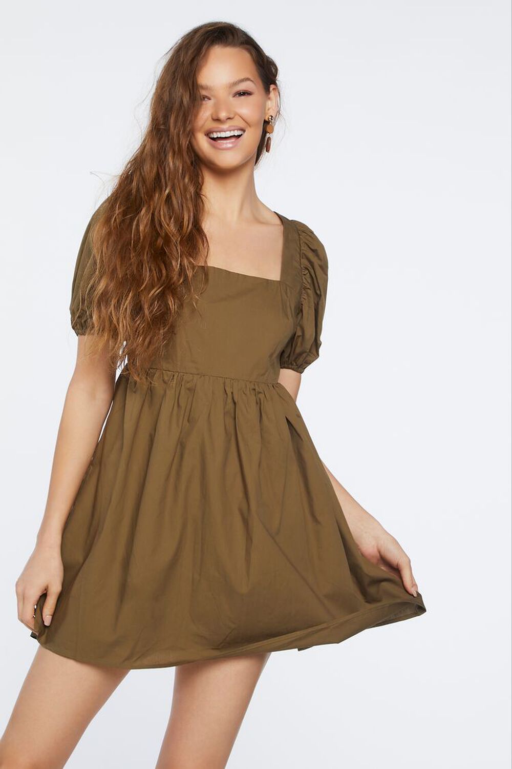OLIVE Puff-Sleeve Mini Dress, image 1