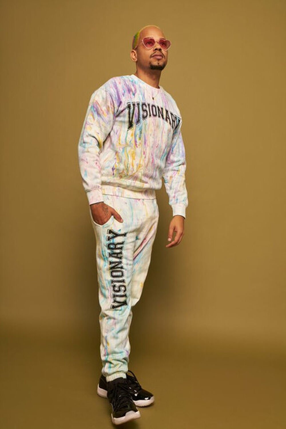WHITE/MULTI Ashley Walker Visionary Graphic Joggers, image 1