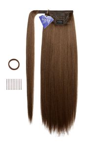 MEDIUM BROWN COMBO PRETTYPARTY The Shayna Hook-and-Loop Wrap-Around Ponytail, image 3