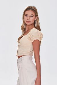 CHAMPAGNE Button-Front Crop Top, image 2