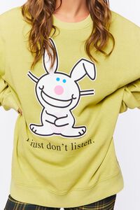HERBAL GREEN/MULTI Its Happy Bunny Graphic Pullover, image 5