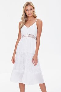 WHITE Lace-Trim Cami Dress, image 1