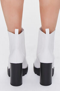 WHITE Block Heel Chelsea Boots, image 3