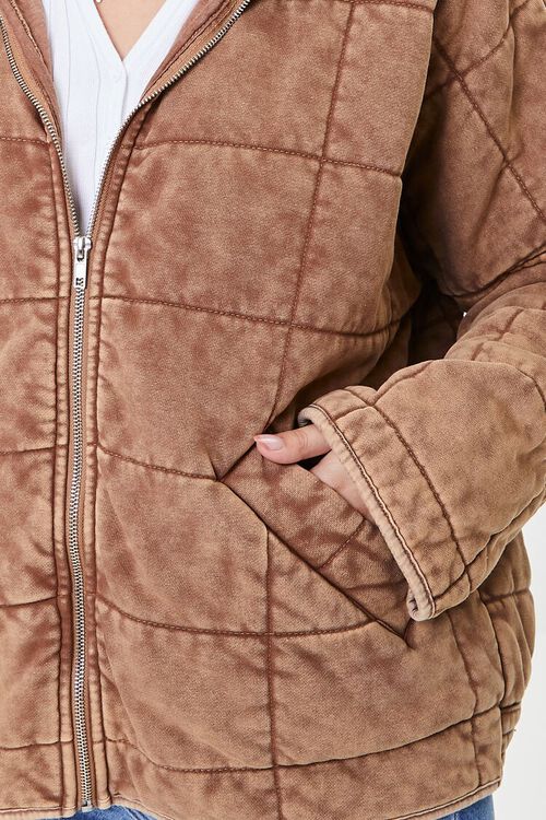 TAUPE Quilted Zip-Up Jacket, image 3
