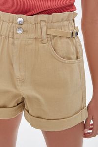 TAUPE Cuffed Paperbag Shorts, image 5