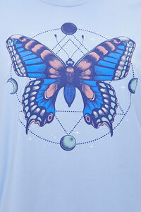 LIGHT BLUE Plus Size Butterfly Graphic Tee, image 3