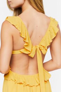 YELLOW GOLD Ruffle Tie-Back Midi Dress, image 6