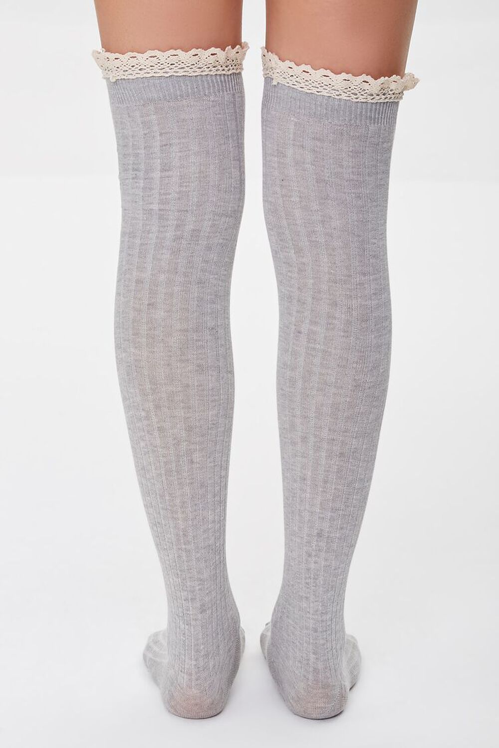 Crochet-Trim Over-the-Knee Socks