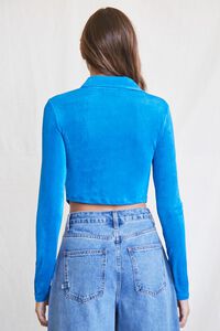 BLUE Cropped Knit Shirt, image 3