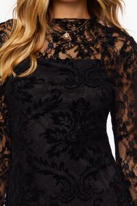 BLACK Lace Overlay A-Line Mini Dress, image 5