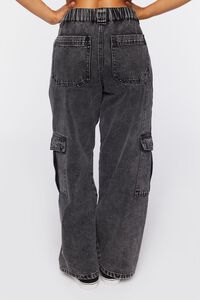 WASHED BLACK Cargo Pocket Jeans, image 4