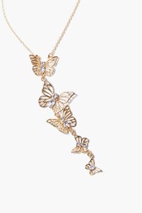 GOLD Filigree Butterfly Pendant Necklace, image 1
