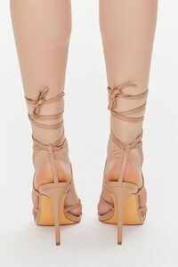 NUDE Faux Leather Lace-Up Stiletto Heels, image 3