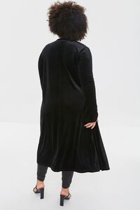 BLACK Plush Longline Coat, image 3