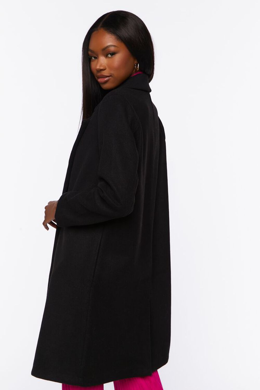 BLACK Notched Trench Coat, image 3