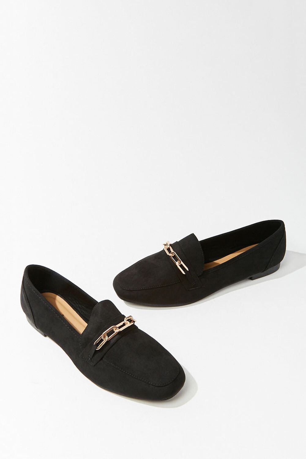 Faux Suede Chain Accent Loafers, image 3