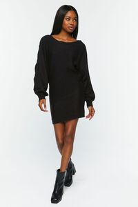 BLACK Button-Trim Sweater Dress, image 4