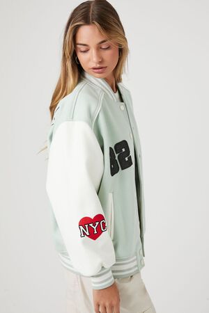 Mini in Session Fleece Varsity Jacket in Red Size 8/9 by Fashion Nova