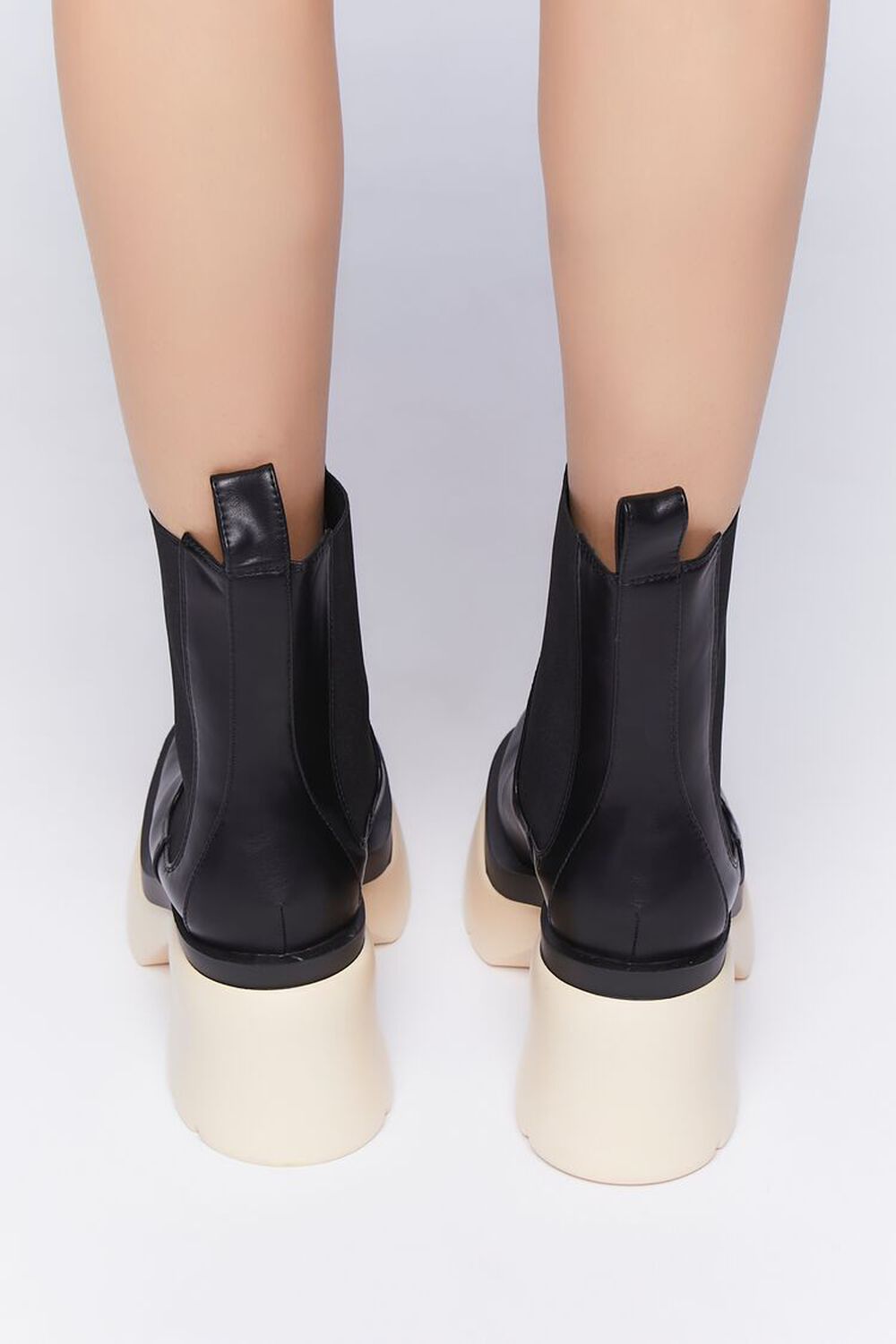 BLACK/CREAM Lug-Sole Chelsea Boots, image 3