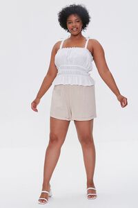 KHAKI Plus Size Smocked Shorts, image 5