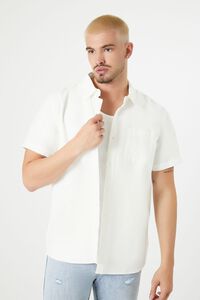 WHITE Short-Sleeve Oxford Shirt, image 1
