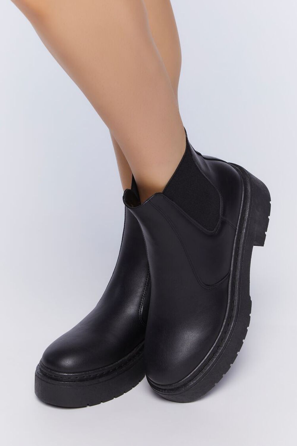 BLACK Platform Chelsea Boots, image 1