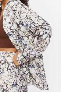 IVORY/MULTI Abstract Marble Print Oversized Shirt, image 5