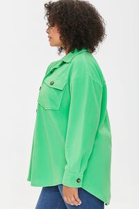 GREEN Plus Size Fleece Shacket, image 2