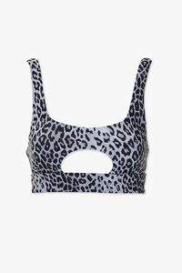 BLACK/MULTI Leopard Cutout Bikini Top, image 4