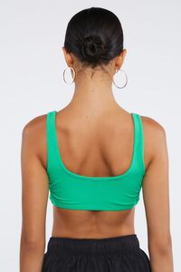 GREEN Ribbed Crisscross Cropped Tank Top, image 3