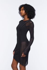 BLACK Mesh Bodycon Mini Dress, image 2