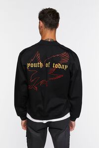 BLACK/MULTI Embroidered Rose Bomber Jacket, image 4