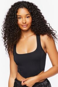 BLACK French Terry Lounge Tank Top, image 1