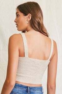 OATMEAL Recycled Cropped Cami Sweater, image 3