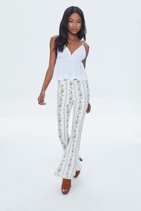 WHITE/MULTI Floral Print High-Rise Flare Pants, image 6