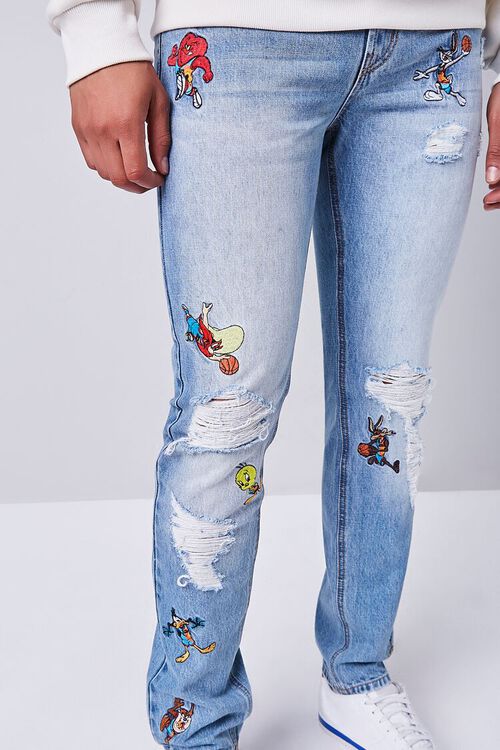 LIGHT BLUE/MULTI Space Jam Embroidered Graphic Jeans, image 5