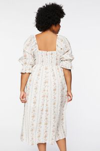 CREAM/MULTI Plus Size Floral Print Midi Dress, image 3