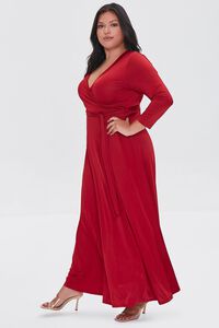 RED Plus Size Belted Maxi Dress, image 2