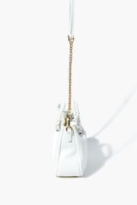 WHITE Twisted Faux Leather Crossbody Bag, image 3
