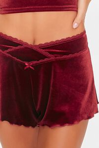 SANGRIA Bow Velvet Lingerie Shorts, image 5