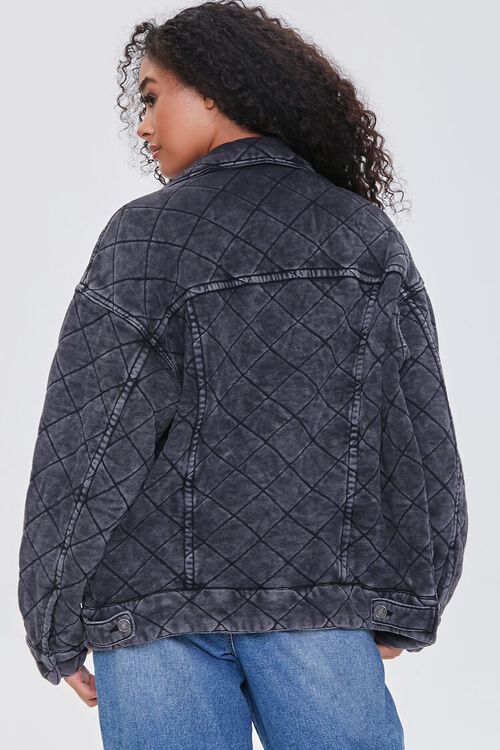 WASHED BLACK Drop-Sleeve Quilted Jacket, image 3