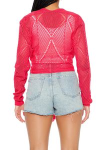 HOT PINK Open-Knit Tie-Front Sweater, image 3