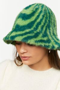 Abstract Print Faux Fur Bucket Hat, image 2