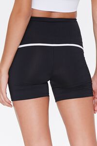 BLACK/WHITE Active Striped-Trim Biker Shorts, image 4