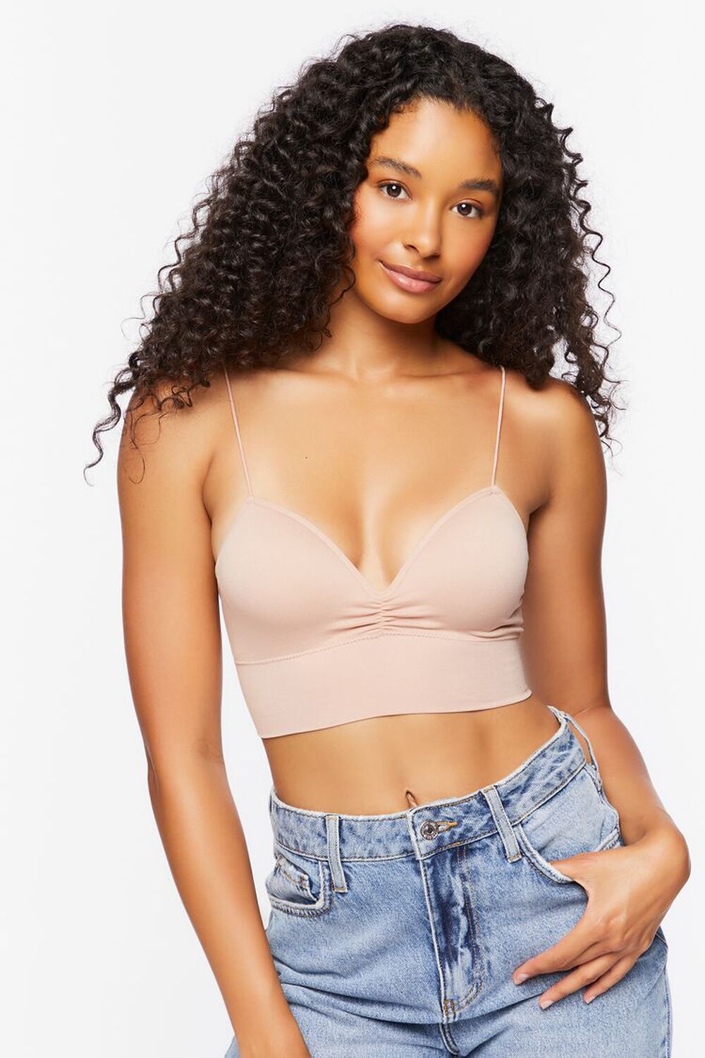 TAUPE Seamless Padded Bralette, image 1