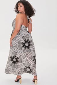 BLACK/MULTI Plus Size Chiffon Paisley Maxi Dress, image 3
