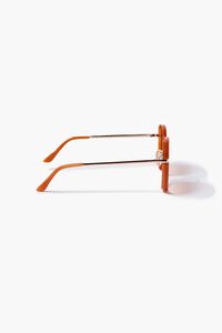 RUST/RUST Oval Metal Sunglasses, image 4