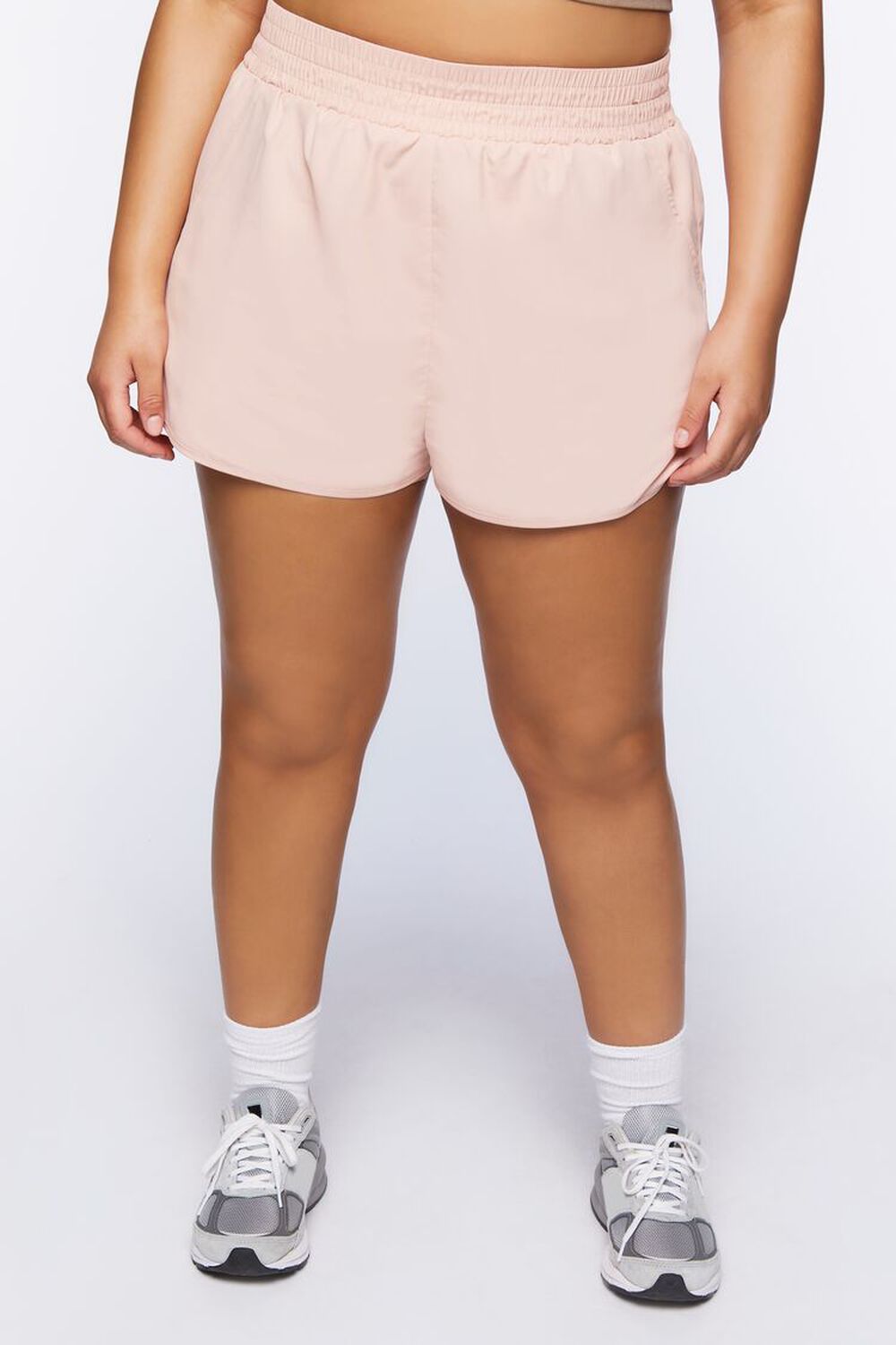 Plus Size High-Rise Windbreaker Shorts, image 2