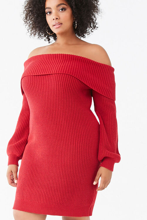 Plus Size Mini Sweater Dress